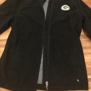 Black GB packers fleece lightweight coat small